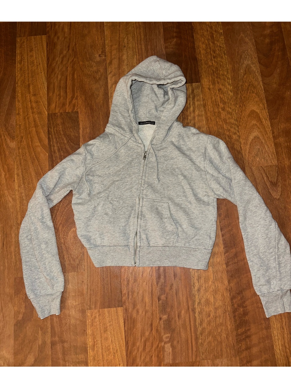 Brandy Melville Light Gray Zip-Up Hoodie